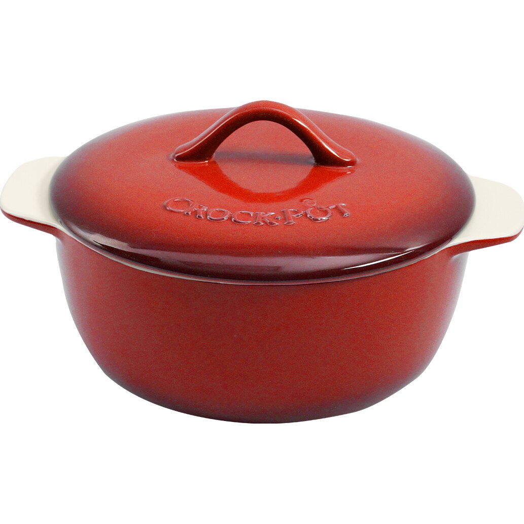 Vas cuptor Crock-Pot, capac, ceramica, 2.17L, rosu